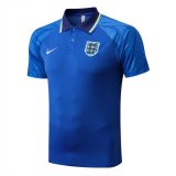 2022 England Blue Football Polo Shirt Men's