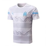 2022-2023 Olympique Marseille White Short Football Training Shirt Men's