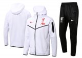 2022-2023 Liverpool Hoodie White Football Training Set (Jacket + Pants) Men's