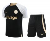 2023-2024 Chelsea Black Football Training Set (Shirt + Short) Men's