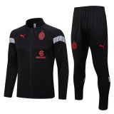 2022-2023 AC Milan Full Black Football Training Set (Jacket + Pants) Men's