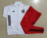 2023-2024 Flamengo White Football Training Set (Jacket + Pants) Men's