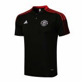 2021-2022 Manchester United Black Football Polo Shirt Men's
