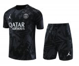 2023-2024 PSG x Jordan Black Football Training Set (Shirt + Short) Men's