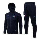 2021-2022 Italy Hoodie Royal Football Training Set (Jacket + Pants) Men's