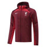 2021-2022 Liverpool Burgundy All Weather Windrunner Football Jacket Men's #Hoodie