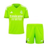 2023-2024 Real Madrid Goalkeeper Black Football Set (Shirt + Short) Children's