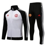 2021-2022 Manchester United Black - White Football Training Set (Jacket + Pants) Men's