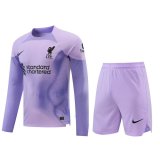 2022-2023 Liverpool Goalkeeper Purple Football Set (Shirt + Short) Men's #Long Sleeve