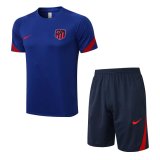 2021-2022 Atletico Madrid Blue Short Football Training Set ( Shirt + Short ) Men's