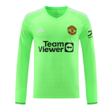 2023-2024 Manchester United Goalkeeper Green Football Shirt Men's #Long Sleeve
