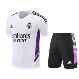2022-2023 Real Madrid White Short Football Training Set ( Shirt + Short ) Men's