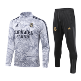 2023-2024 Real Madrid Gray Football Training Set (Sweatshirt + Pants) Men's