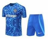 2022-2023 Chelsea Blue 3D Football Training Set (Shirt + Short) Men's