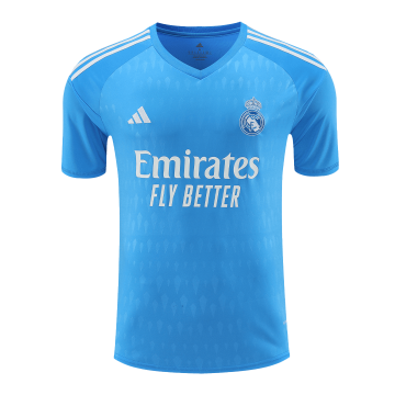 2023-2024 Real Madrid Goalkeeper Blue Football Shirt Men's