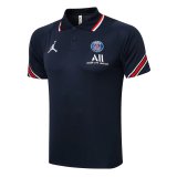 2021-2022 PSG x Jordan Navy Football Polo Shirt Men's