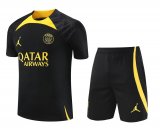 2023-2024 PSG x Jordan Black II Football Training Set (Shirt + Short) Men's