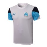 2021-2022 Olympique Marseille White Short Football Training Shirt Men's