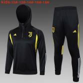2023-2024 Juventus Black Football Training Set (Sweatshirt + Pants) Children's #Hoodie