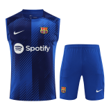 2023-2024 Barcelona Blue Football Training Set (Singlet + Shorts) Men's