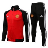 2021-2022 Manchester United Red - Black Football Training Set (Jacket + Pants) Men's
