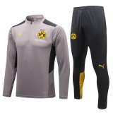 2021-2022 Borussia Dortmund Light Grey Football Training Set Men's