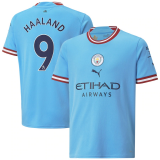 2022-2023 Manchester City Home Football Shirt Men's #Haaland #9