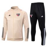 2023-2024 Sao Paulo FC Beige Football Training Set (Jacket + Pants) Men's