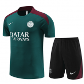 2024-2025 PSG Dark Green Football Training Set (Shirt + Short) Men's