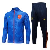 2022 Spain Blue Football Training Set (Jacket + Pants) Men's
