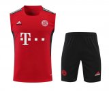 2022-2023 Bayern Munich Red Football Training Set (Singlet + Short) Men's