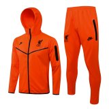 2021-2022 Liverpool Hoodie Orange Football Training Set (Jacket + Pants) Men's