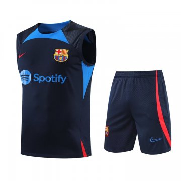 2022-2023 Barcelona Navy Football Set (Singlet + Short) Men's