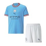 2022-2023 Manchester City Home Football Shirt (Shirt + Short) Children's