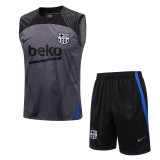 2021-2022 Barcelona Grey Football Set (Singlet + Short) Men's