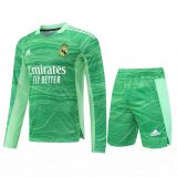 2022-2023 Real Madrid Goalkeeper Green Football Shirt (Shirt + Short) Men's #Long Sleeve