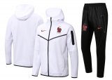 2022 France Hoodie White Football Training Set (Jacket + Pants) Men's