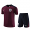 2024 England Burgundy Football Training Set (Shirt + Short) Men's