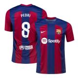 2023-2024 Barcelona Home Football Shirt Men's #PEDRI #8
