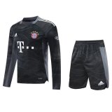 2021-2022 Bayern Munich Goalkeeper Black Long Sleeve Men's Football Shirt (Shirt + Short)