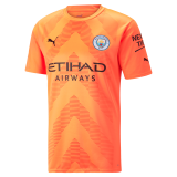 2022-2023 Manchester City Goalkeeper Orange Football Shirt Men's