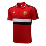 2021-2022 Manchester United Red - White Football Polo Shirt Men's