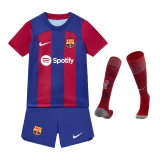 2023-2024 Barcelona Home Football Set (Shirt + Short + Socks) Children's