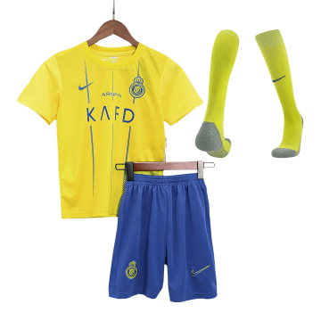 2023-2024 Al Nassr Home Football Whole Set (Shirt + Short + Socks) Children's