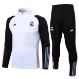 2023-2024 Real Madrid White Football Training Set (Jacket + Pants) Men's