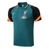 2021-2022 Liverpool Green Football Polo Shirt Men's