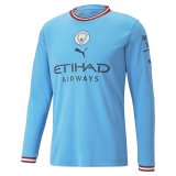 2022-2023 Manchester City Home Football Shirt Men's #Long Sleeve