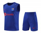 2023-2024 Barcelona Blue Football Training Set (Singlet + Short) Men's