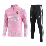 2023-2024 Real Madrid Pink Zipper Football Training Set (Sweatshirt + Pants) Children's