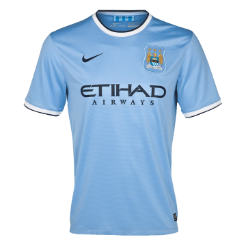 2013/14 Manchester City Retro Home Football Shirt Men's